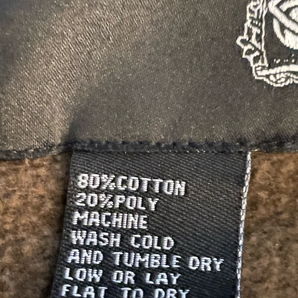 Lost Surf Skater Cotton Zip Up Sweatshirt Hoodie Full Zip Brown/Blue - Picture 6 of 9